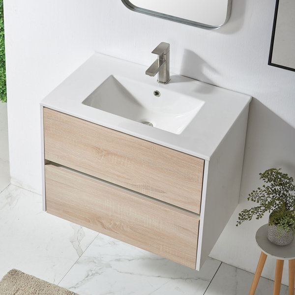 Ebern Designs 30'' Danube Modern WallMounted Handle Free Single